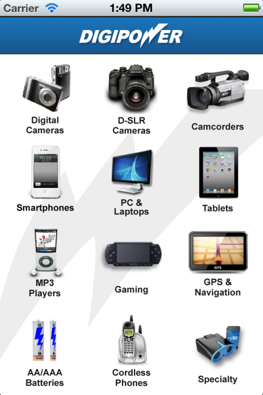 digipower-accessorizer-iOS screenshot - 1_digipower-iphone_categories
