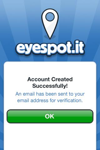 eye-spot-it-iphone screenshot - 3_eyespotit_registration-success